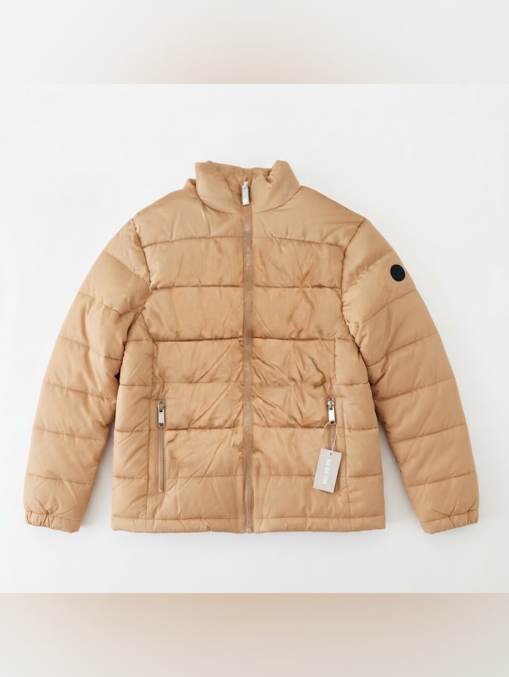 Michael Kors Fog - Tan/Beige Blackfin Quilted Puffer Jacket, NWT, Men's XXL